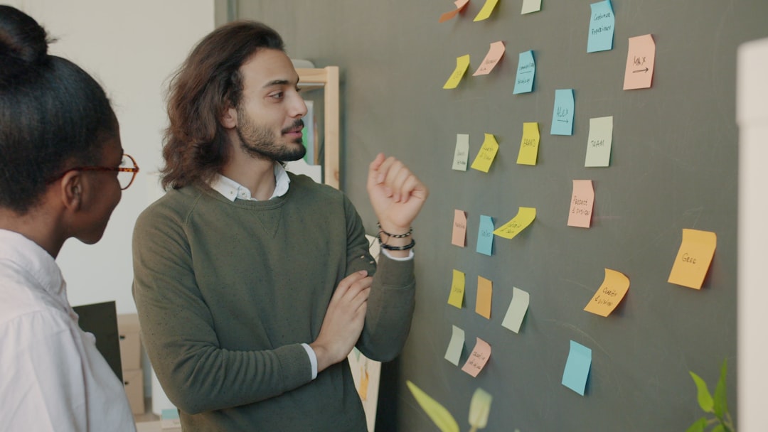 Business team reviewing an AI portfolio prioritization board.