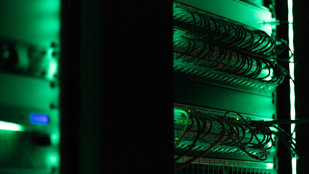 Server rack in a dark data center representing secure on-premises AI infrastructure