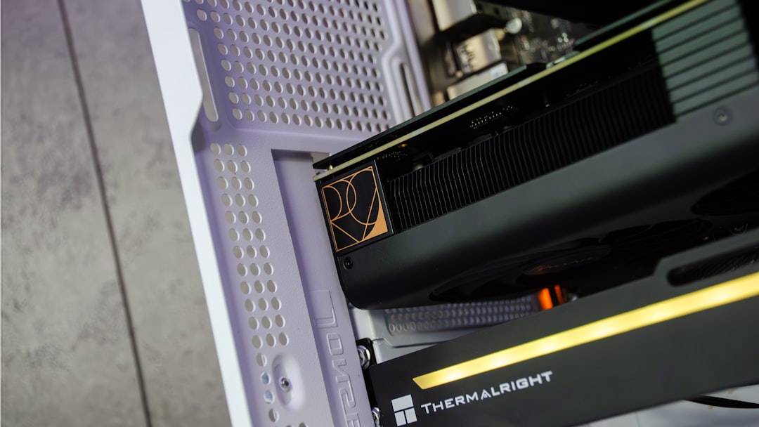 Close-up view of a computing tower representing GPU infrastructure for AI workloads