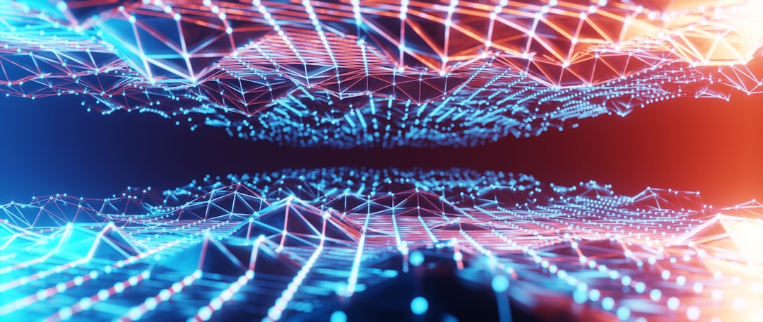 Abstract network visualization with connected nodes and lines representing structured data relationships