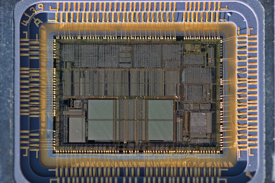Close-up of a computer processor chip