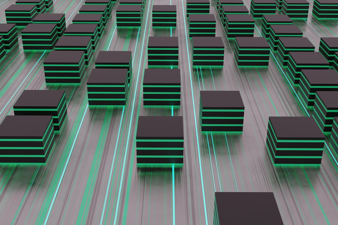 Rows of glowing storage infrastructure representing model checkpoint and data management systems